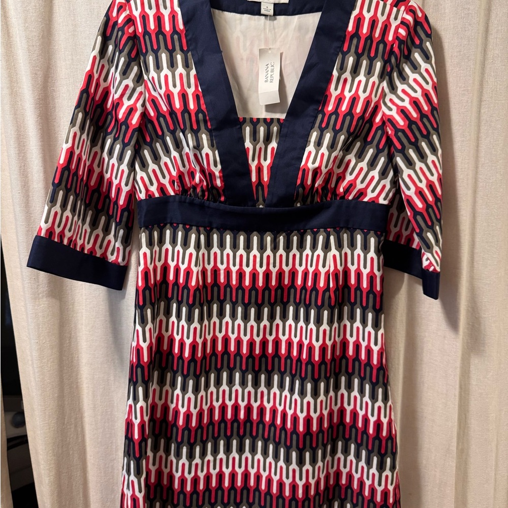 Banana Republic Pink and Black Mini Dress
